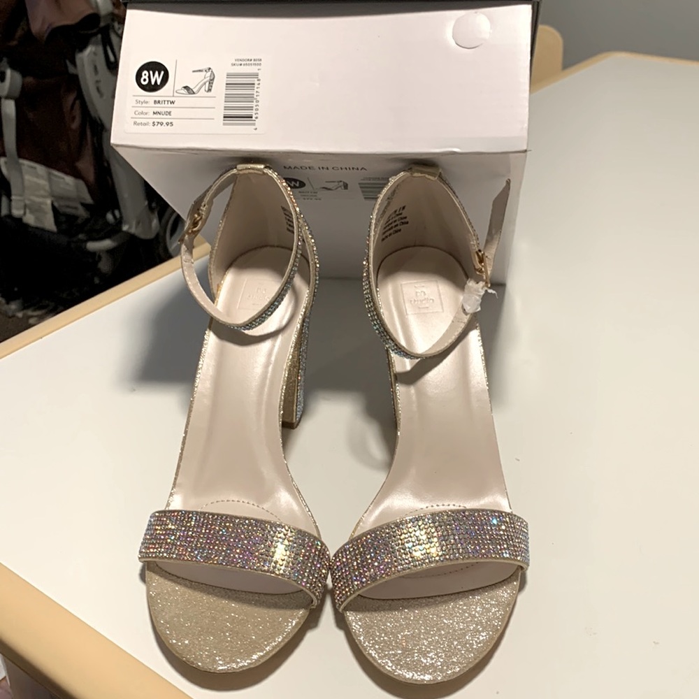 Rhinestone Covered Chunky Heel Wedding Shoes Gem